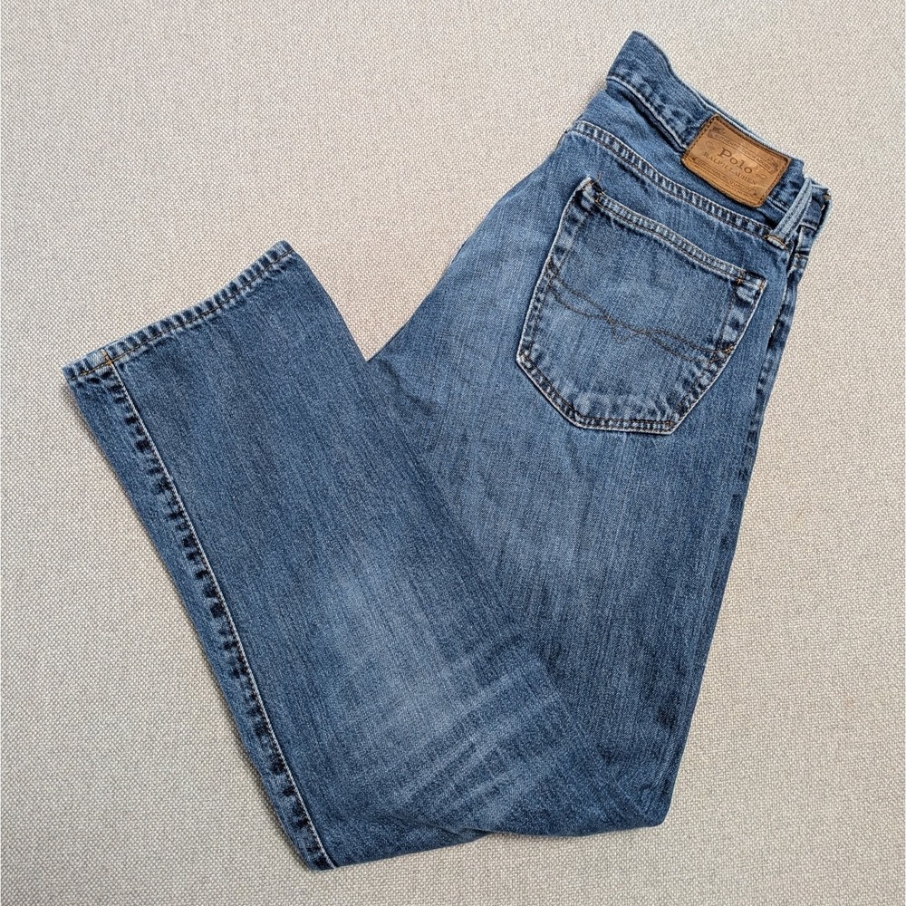 Polo Ralph Lauren Men's Blue Wash Denim Jeans 32x30 Straight Leg Preppy